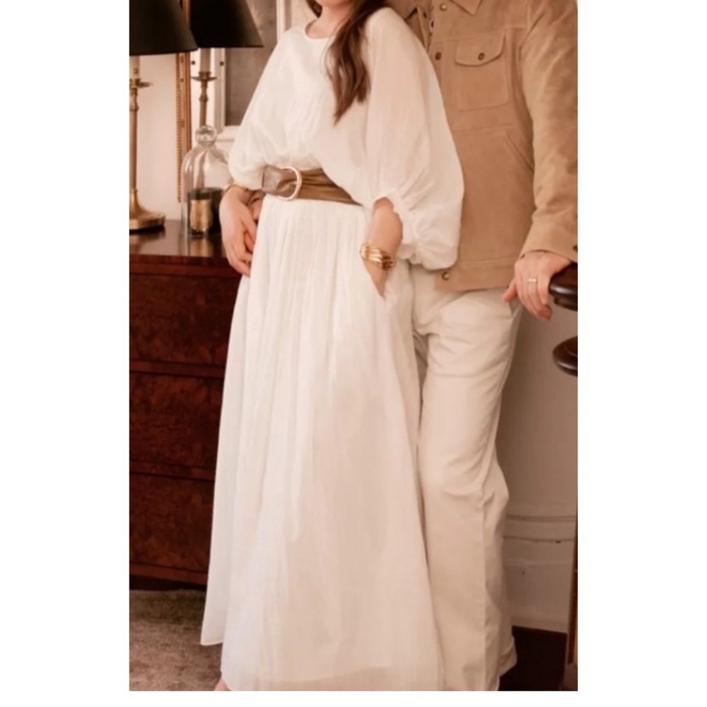 Banana Republic Eliana bohemian Cotton-Silk Dress in a cream ivory color M - Picture 13 of 13